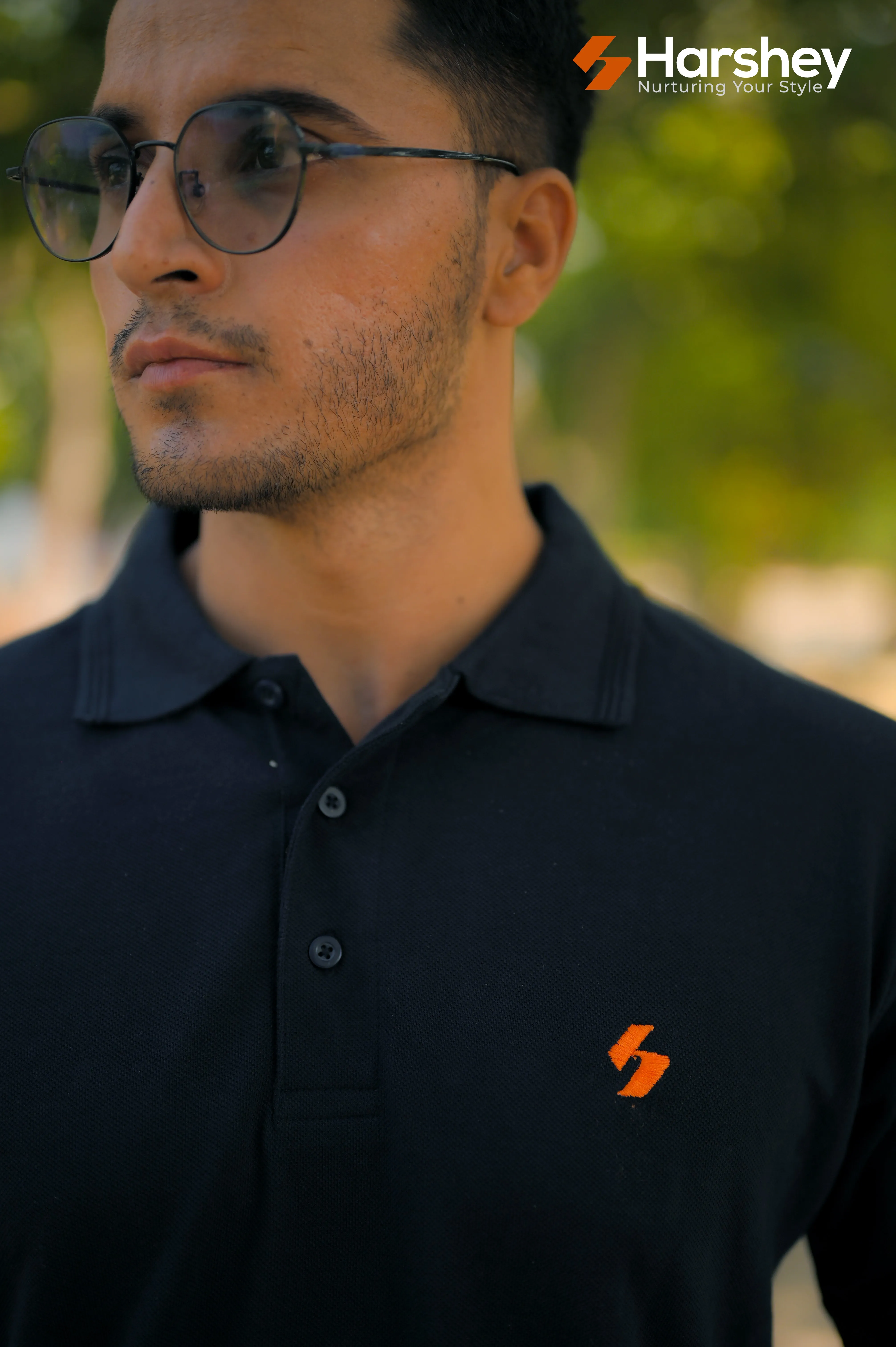 Classic Navy Blue Cotton Polo with Embroidered Logo