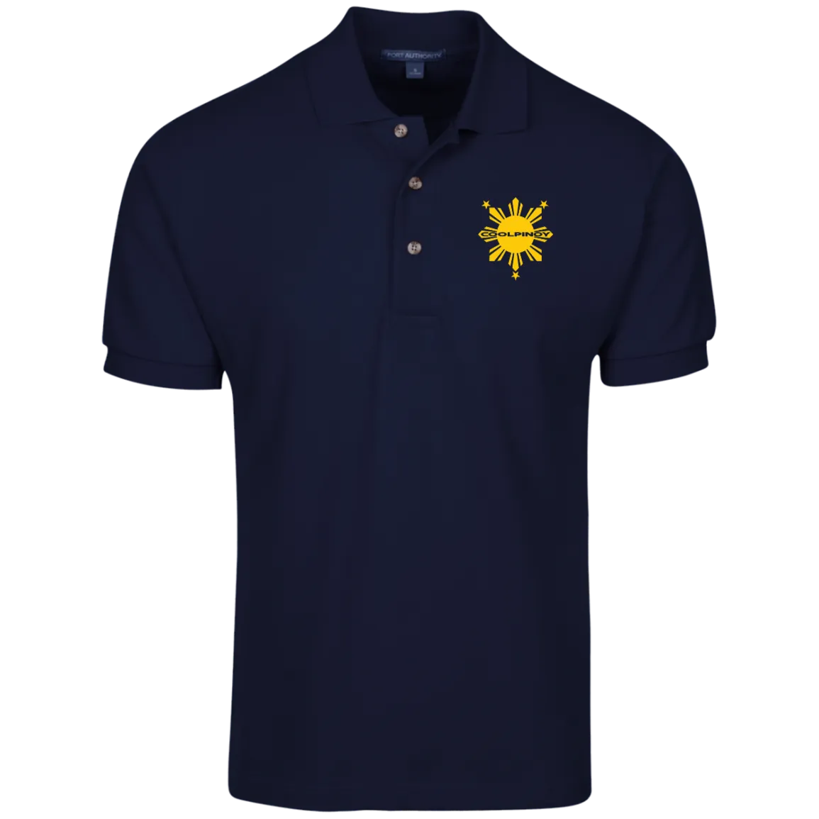 CoolPinoy Logo Mid Yellow Cotton Knit Polo