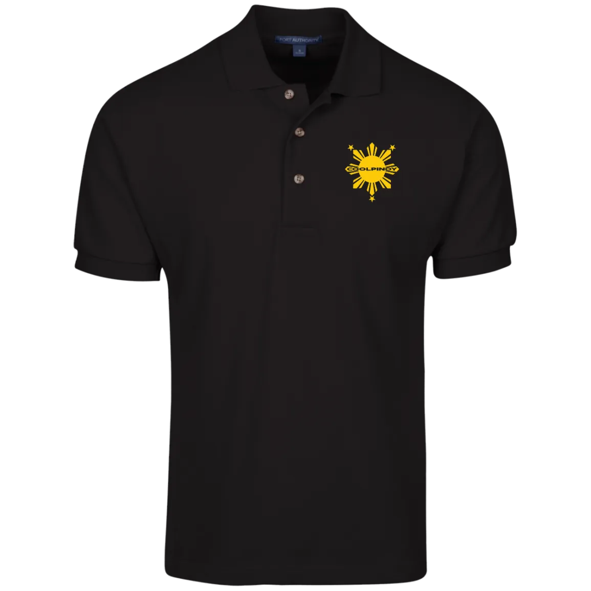 CoolPinoy Logo Mid Yellow Cotton Knit Polo