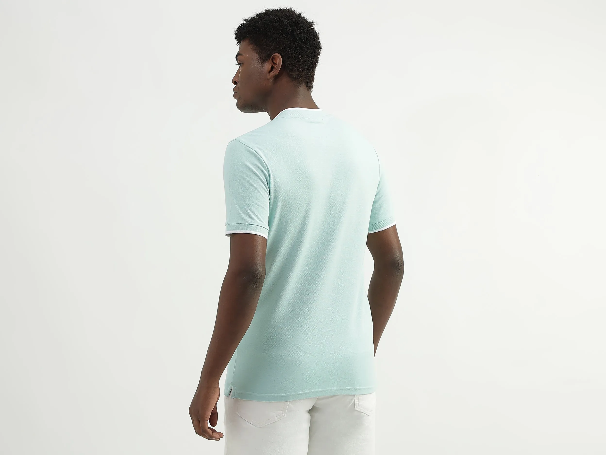 Cotton Solid Polo Collar Mens T-shirts