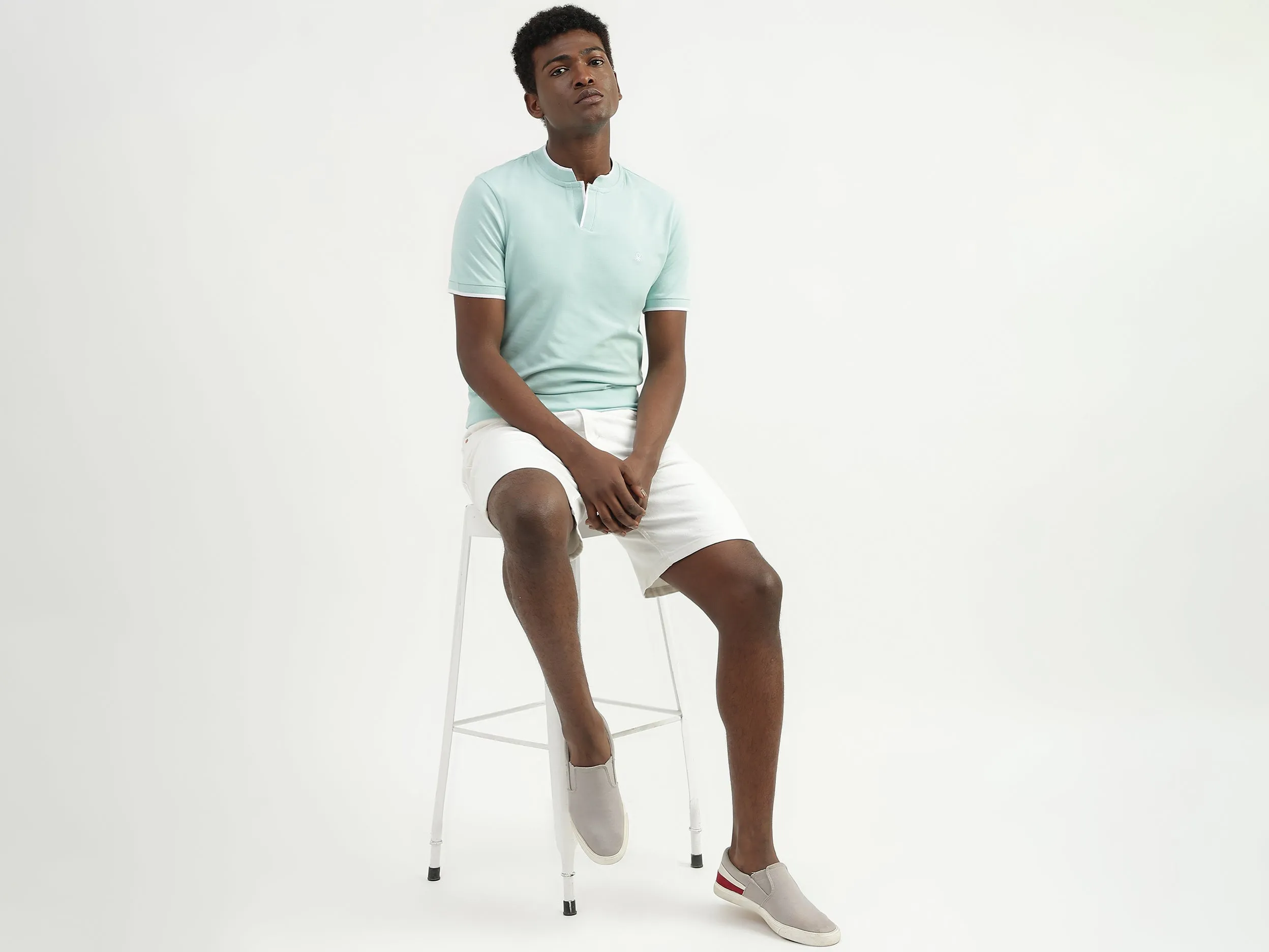 Cotton Solid Polo Collar Mens T-shirts