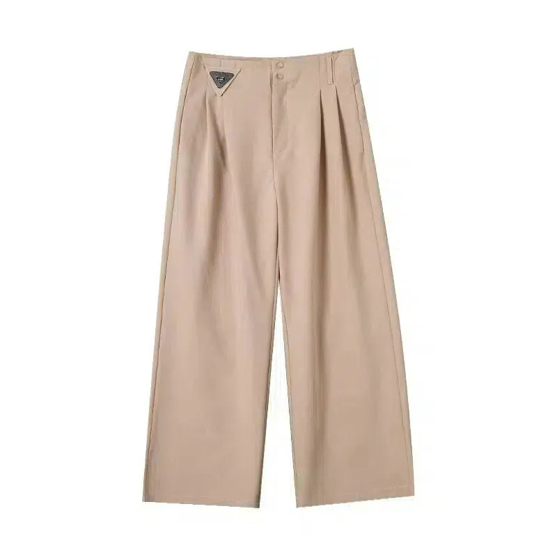 Drape High-Waist Casual Pants