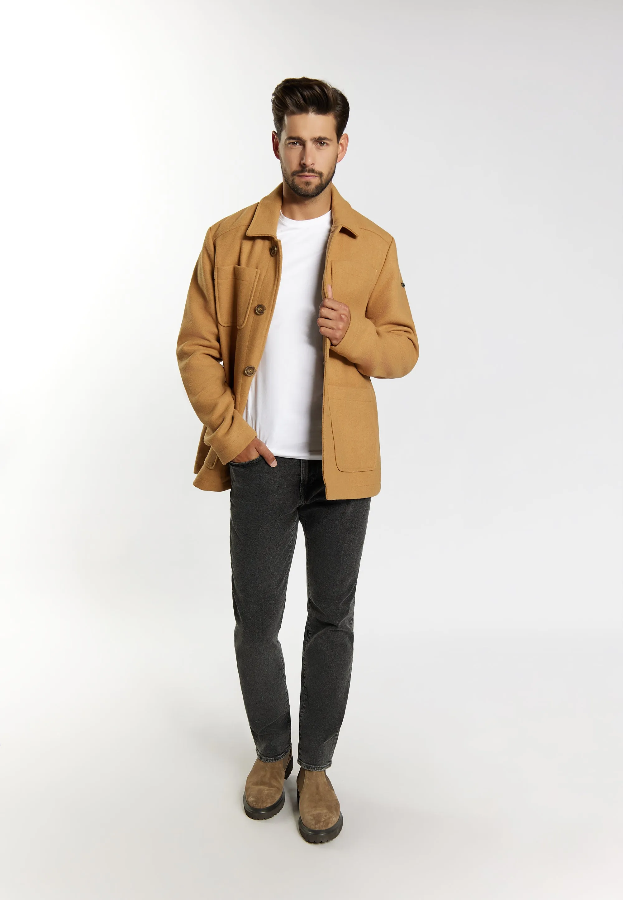 Dreimaster vintage Men's Transitional Jacket Made From A Wool Blend