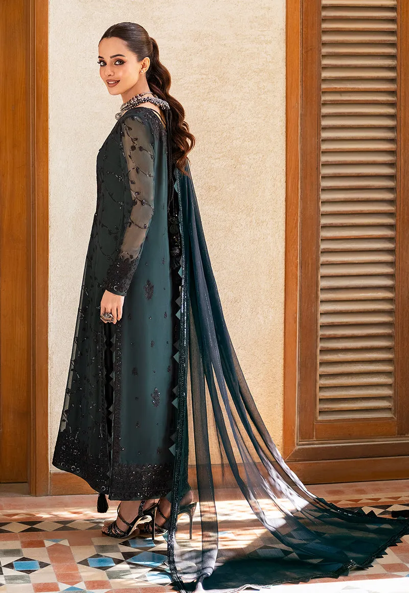 Embroidered Bottle Green Classical Pakistani Kameez Salwar Suit