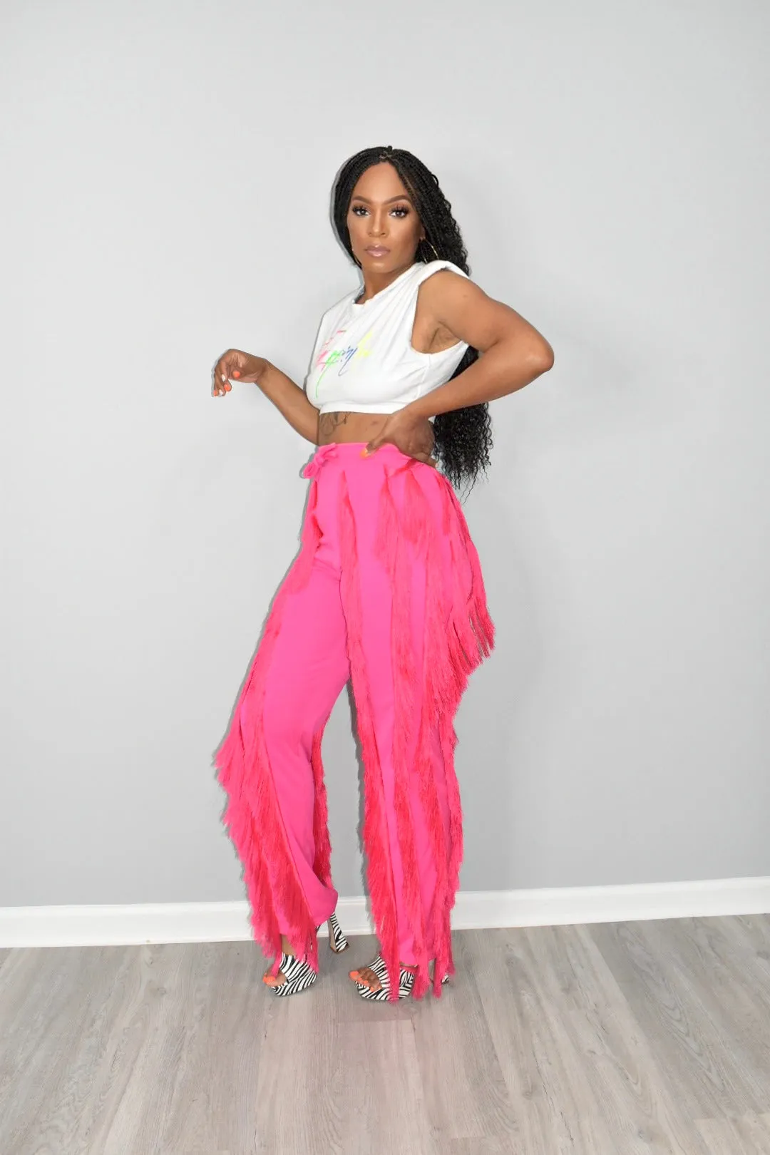 Exclusive My Tassel is POPPIN Pink Pants (Long Length)