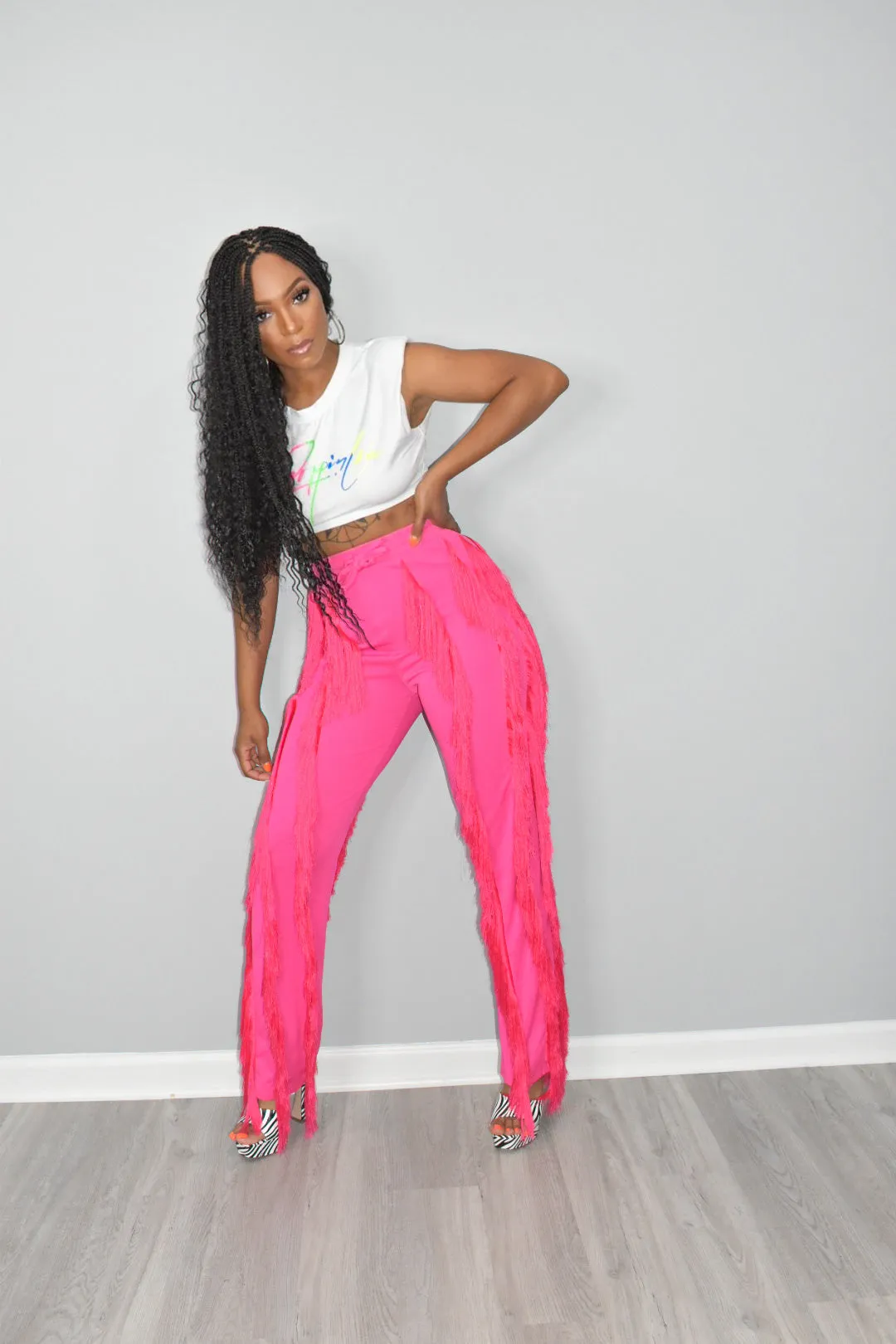 Exclusive My Tassel is POPPIN Pink Pants (Long Length)