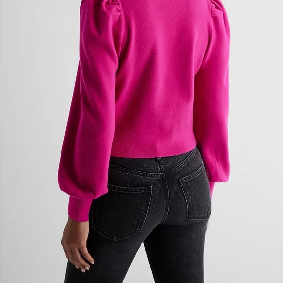 EXPRESS Vibrant Pink Sweater with Bow Accents