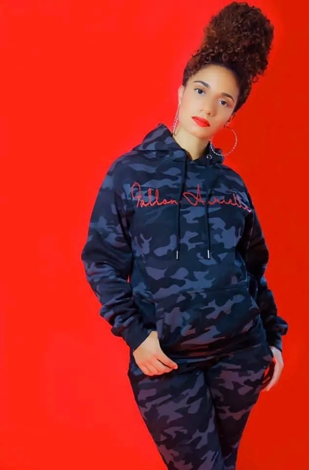 Fallon Aurielle Unisex Signature War Hoodie (Gray, Black, Red Camo)