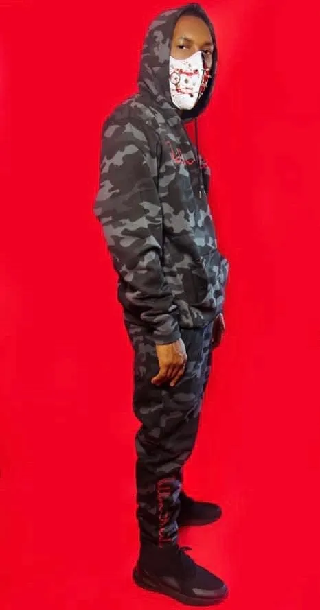 Fallon Aurielle Unisex Signature War Hoodie (Gray, Black, Red Camo)