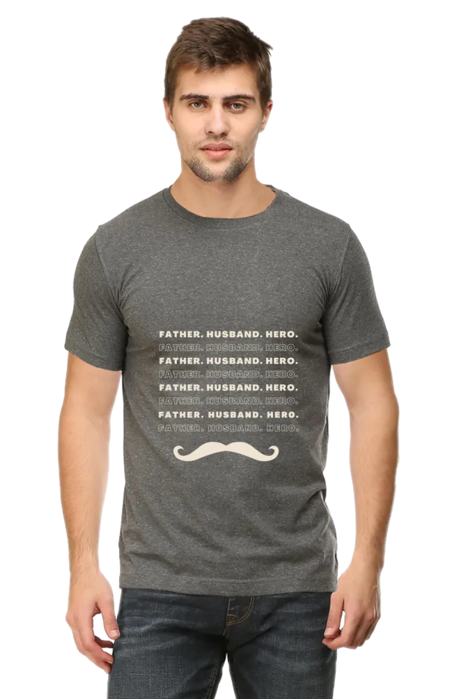 Father Husband Hero Round Neck Classic T-Shirt