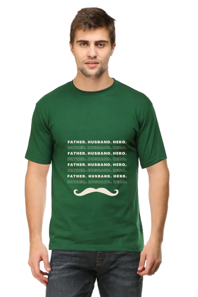 Father Husband Hero Round Neck Classic T-Shirt