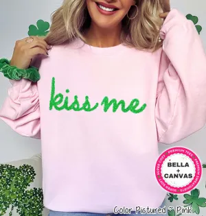 Faux Tinsel Kiss Me St Patricks Day Tee or Sweatshirt