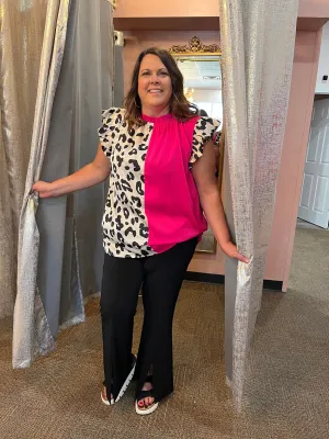 Flare Leggings with Split in Front