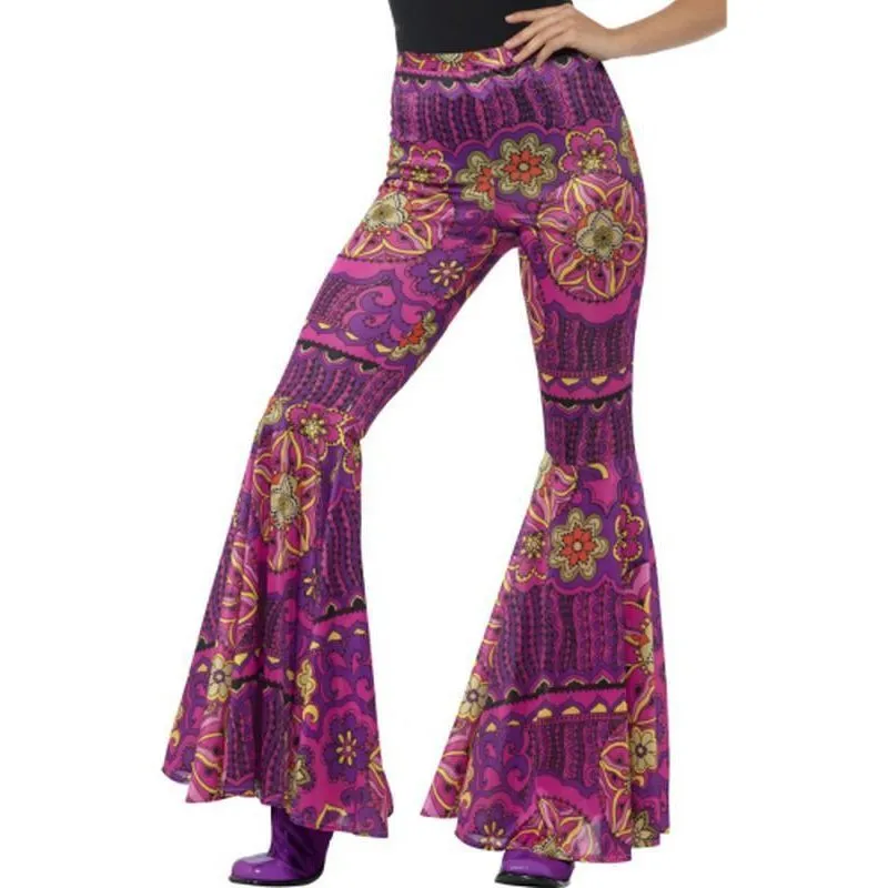 Flared Trousers, Ladies - Pink Psychedelic