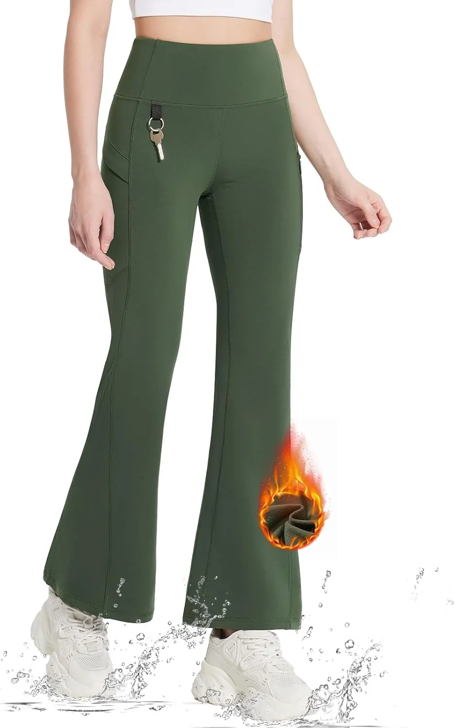 Fleece Lined Flare Legging - Cozy Winter Flare Pants for Woman