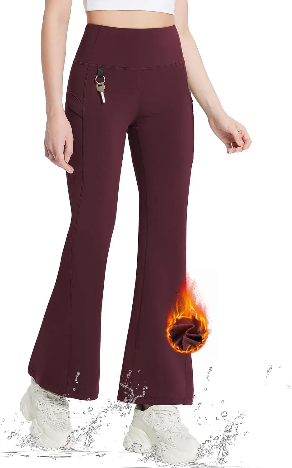 Fleece Lined Flare Legging - Cozy Winter Flare Pants for Woman