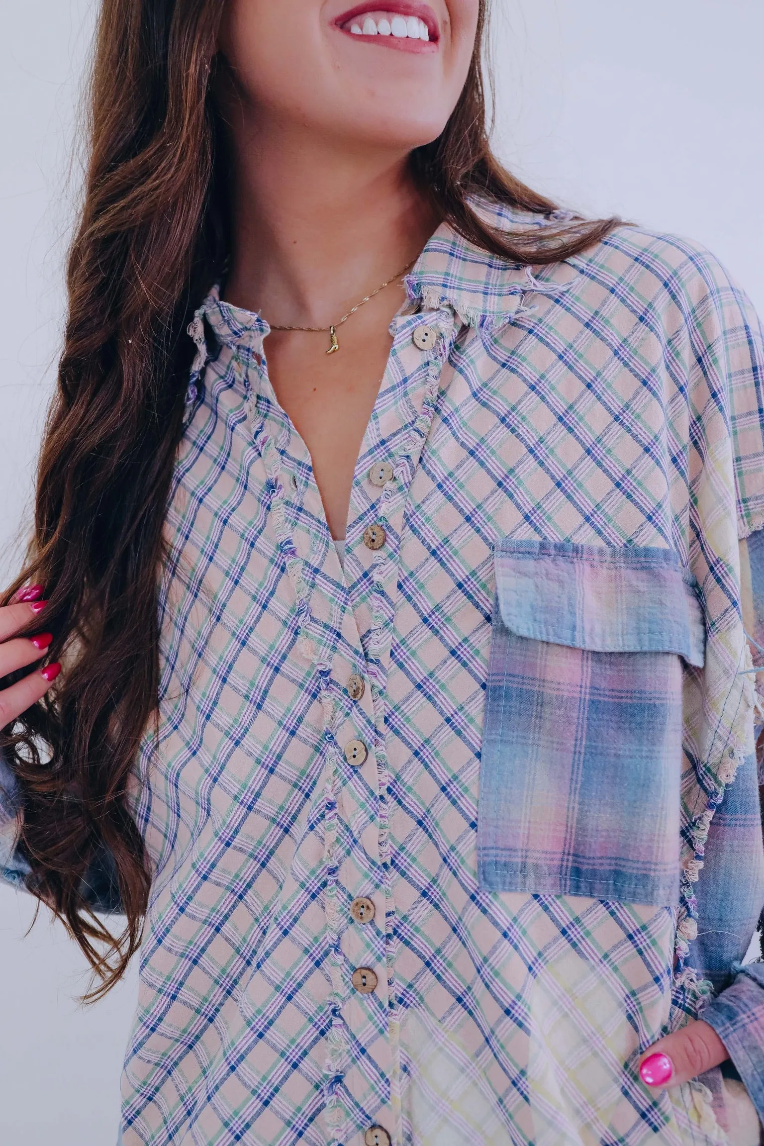 Flowers N Flannel Oversized Shirt