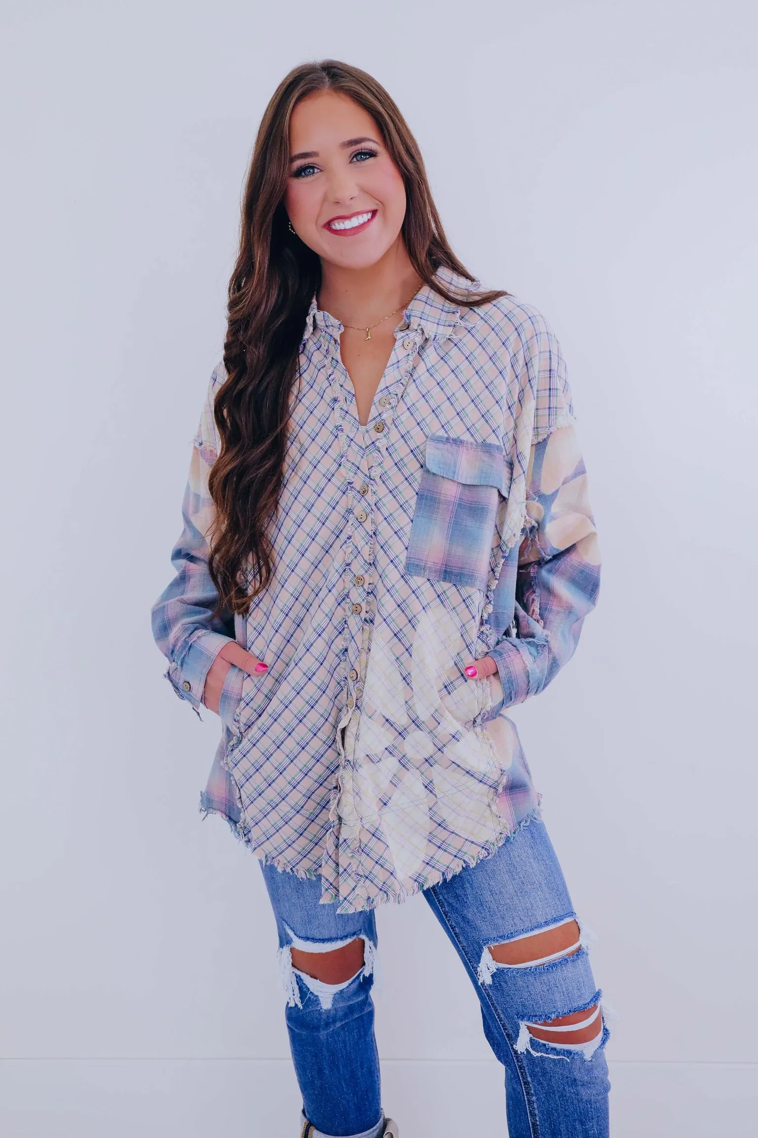 Flowers N Flannel Oversized Shirt