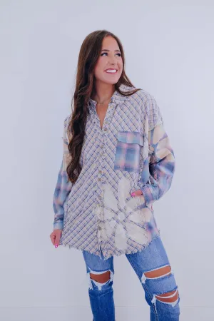 Flowers N Flannel Oversized Shirt