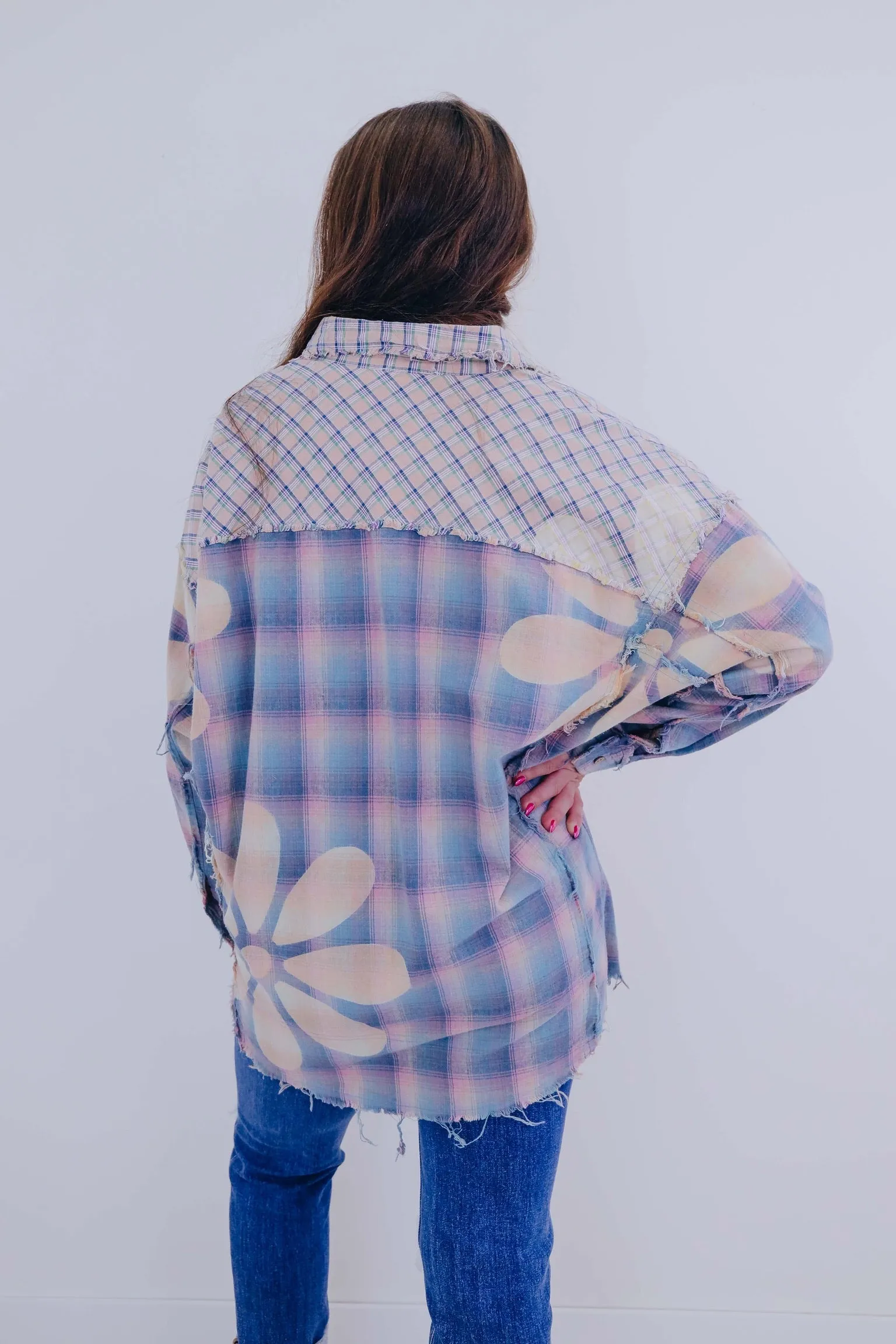 Flowers N Flannel Oversized Shirt