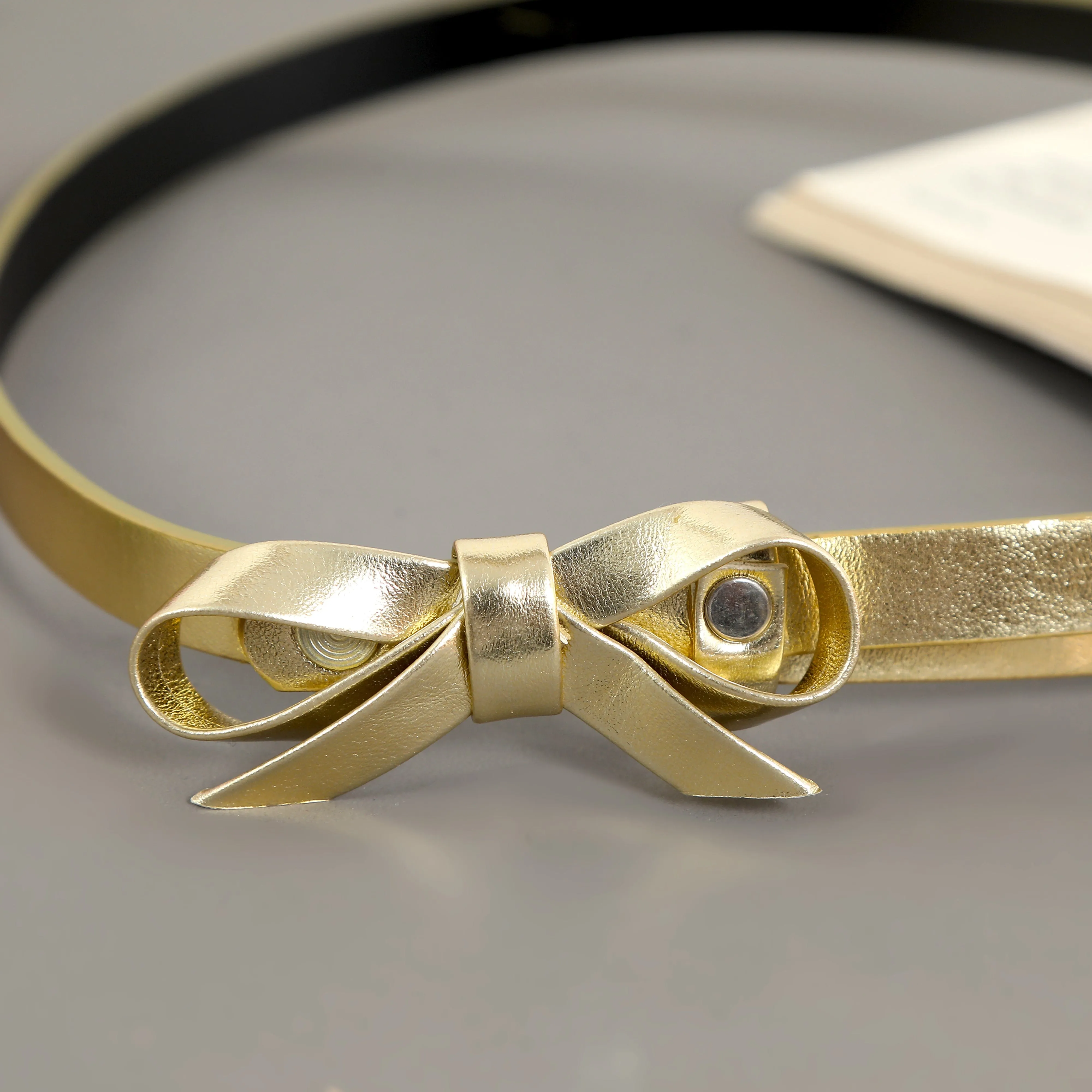 Girls Stylish Buckle Belt Pale Gold