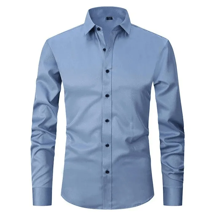 GlanzEleganz Faltenfreies Langarm-Polo-Shirt