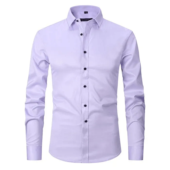 GlanzEleganz Faltenfreies Langarm-Polo-Shirt
