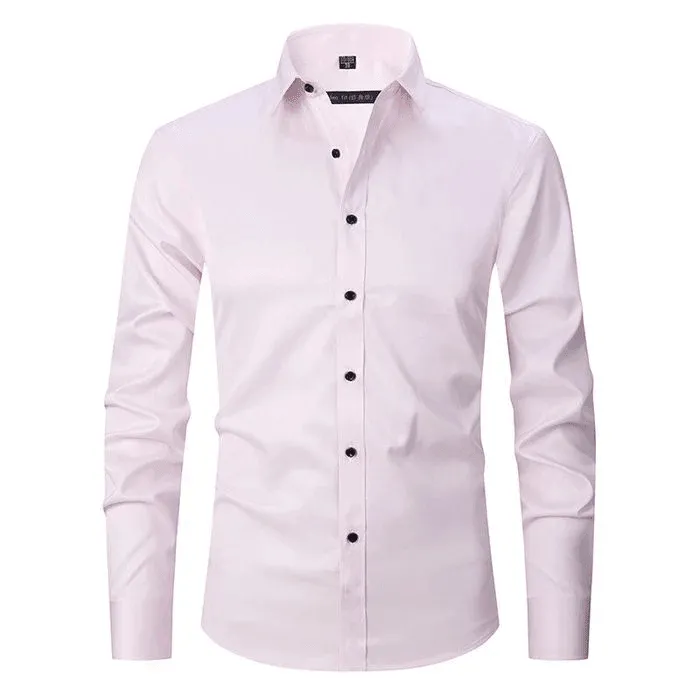 GlanzEleganz Faltenfreies Langarm-Polo-Shirt