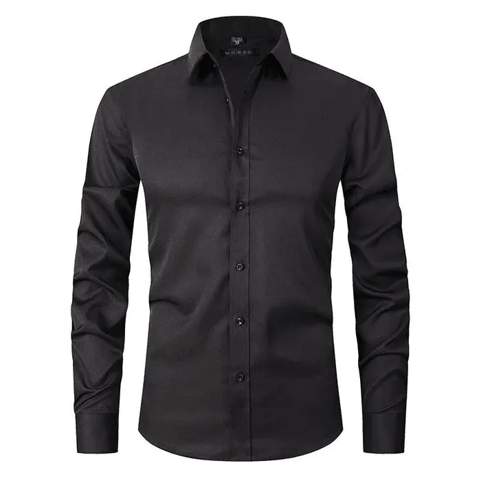 GlanzEleganz Faltenfreies Langarm-Polo-Shirt
