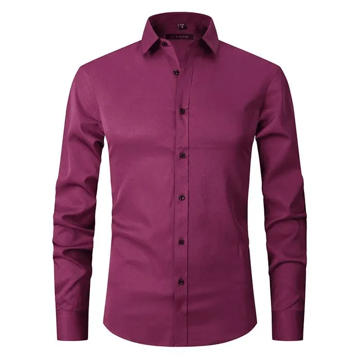 GlanzEleganz Faltenfreies Langarm-Polo-Shirt