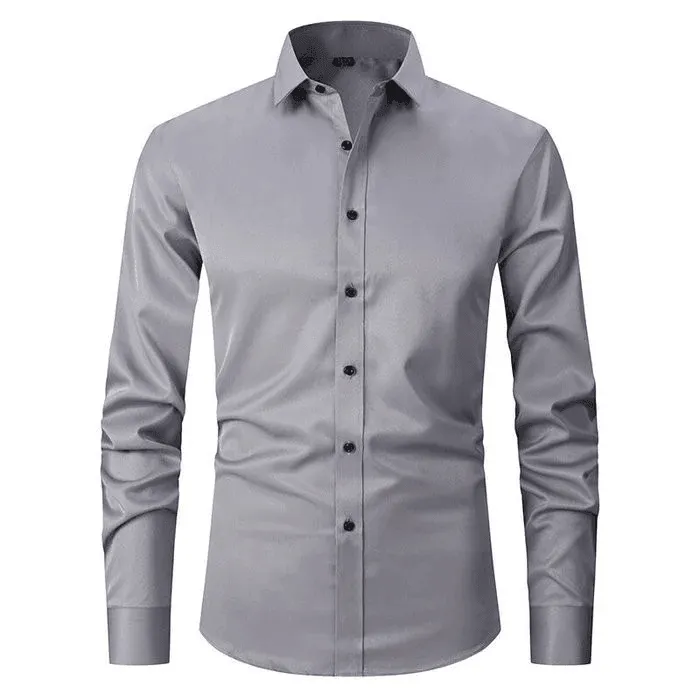 GlanzEleganz Faltenfreies Langarm-Polo-Shirt