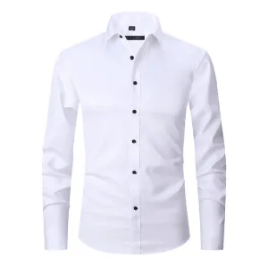GlanzEleganz Faltenfreies Langarm-Polo-Shirt