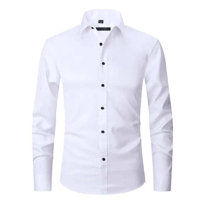 GlanzEleganz Faltenfreies Langarm-Polo-Shirt