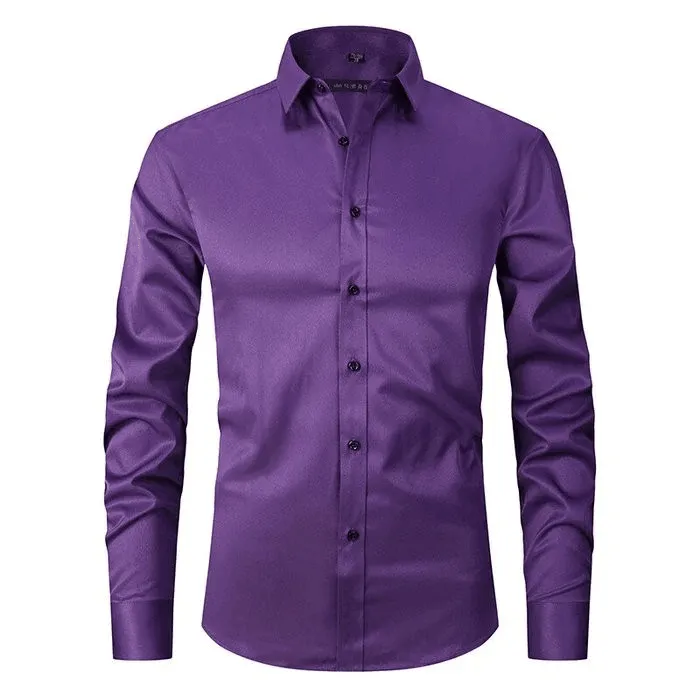 GlanzEleganz Faltenfreies Langarm-Polo-Shirt