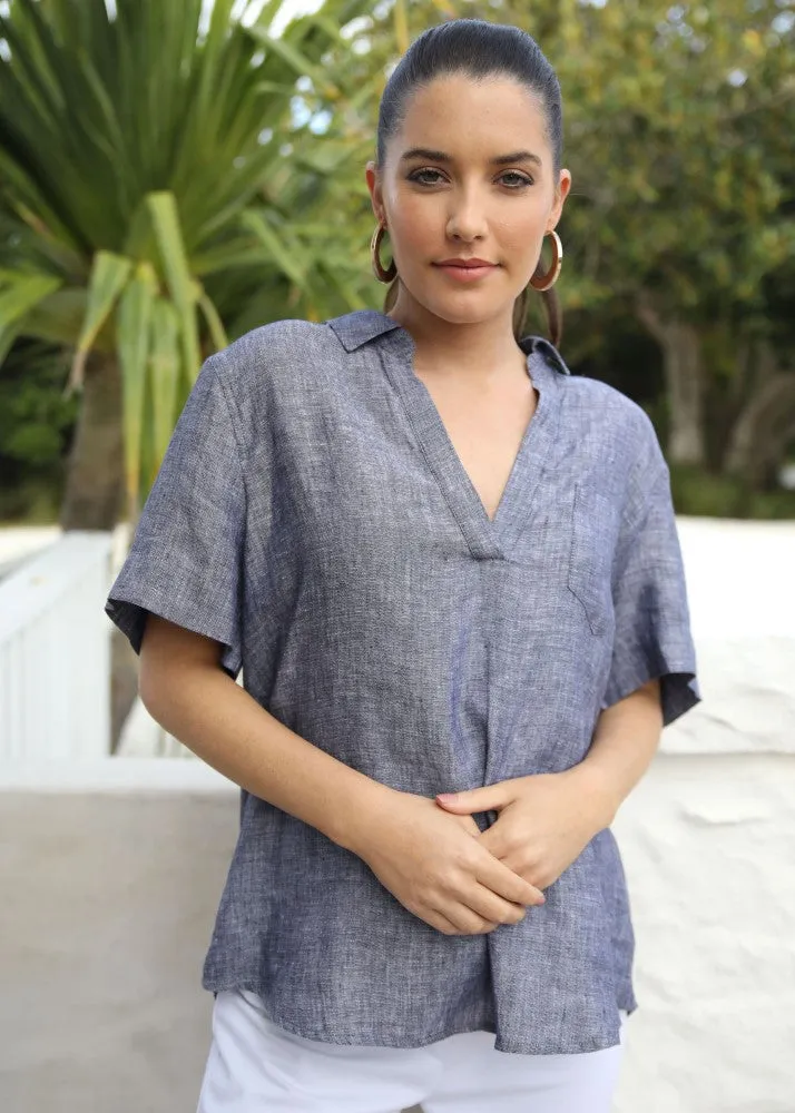 Goondiwindi Cotton Linen Top 4354-97