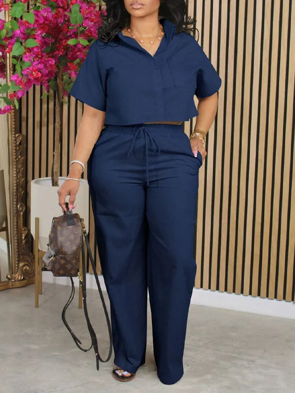 Gorgeousladie Solid Shirt & Pants Set