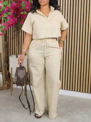 Gorgeousladie Solid Shirt & Pants Set