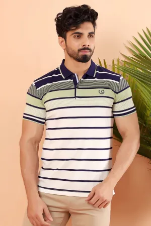Green Striped Polo