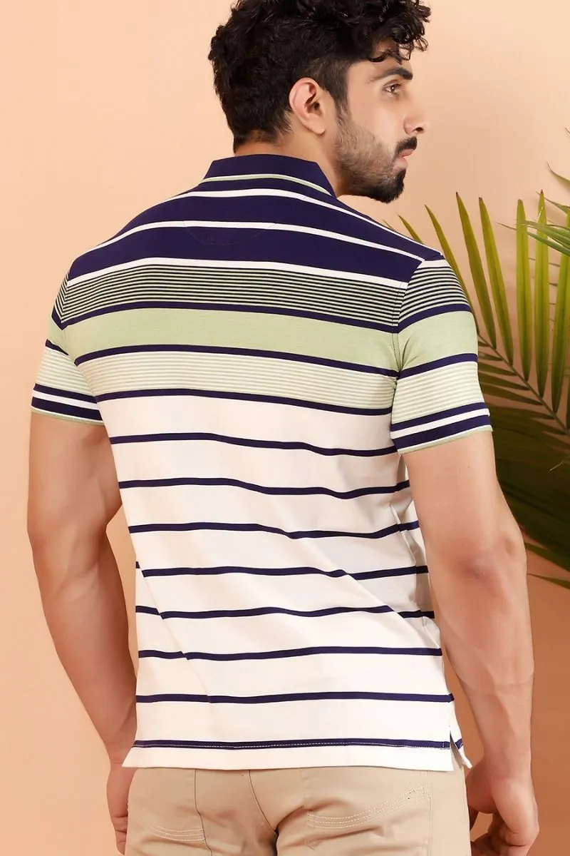 Green Striped Polo
