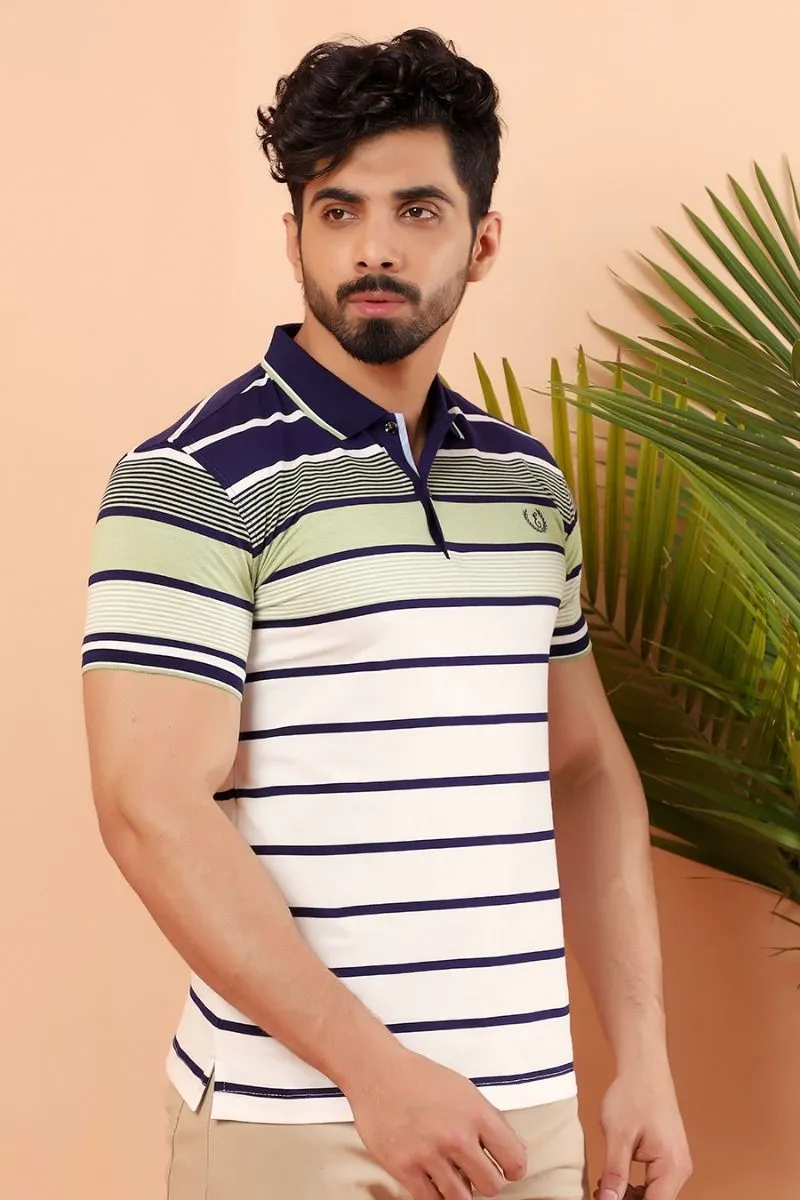 Green Striped Polo