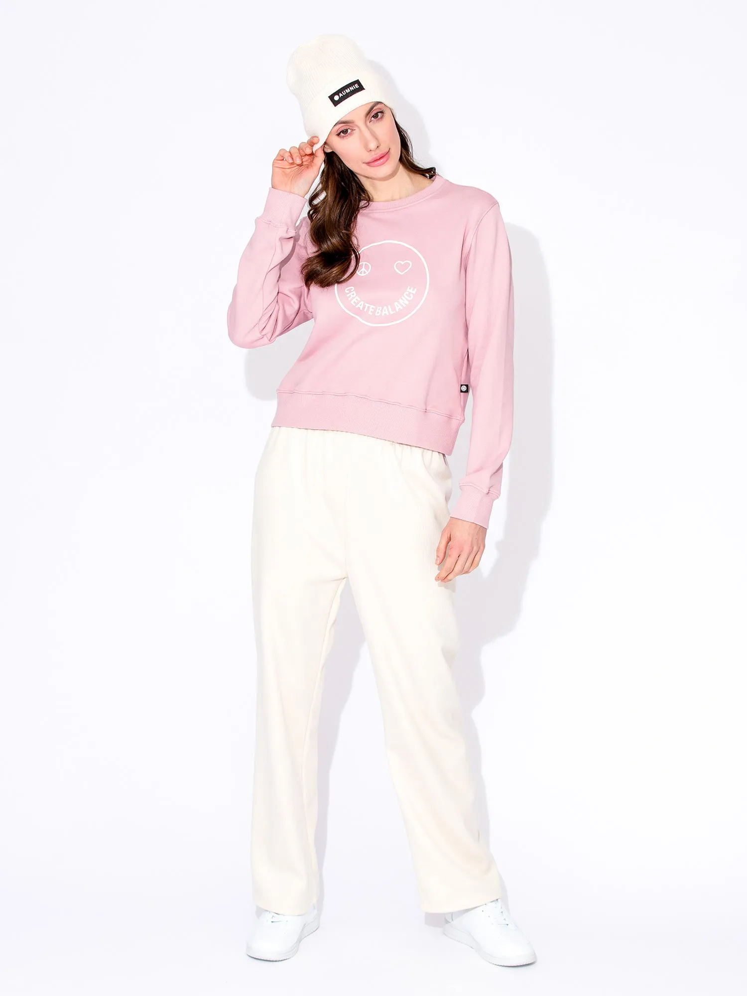 HAPPY GLOW SWEATSHIRT,PINK