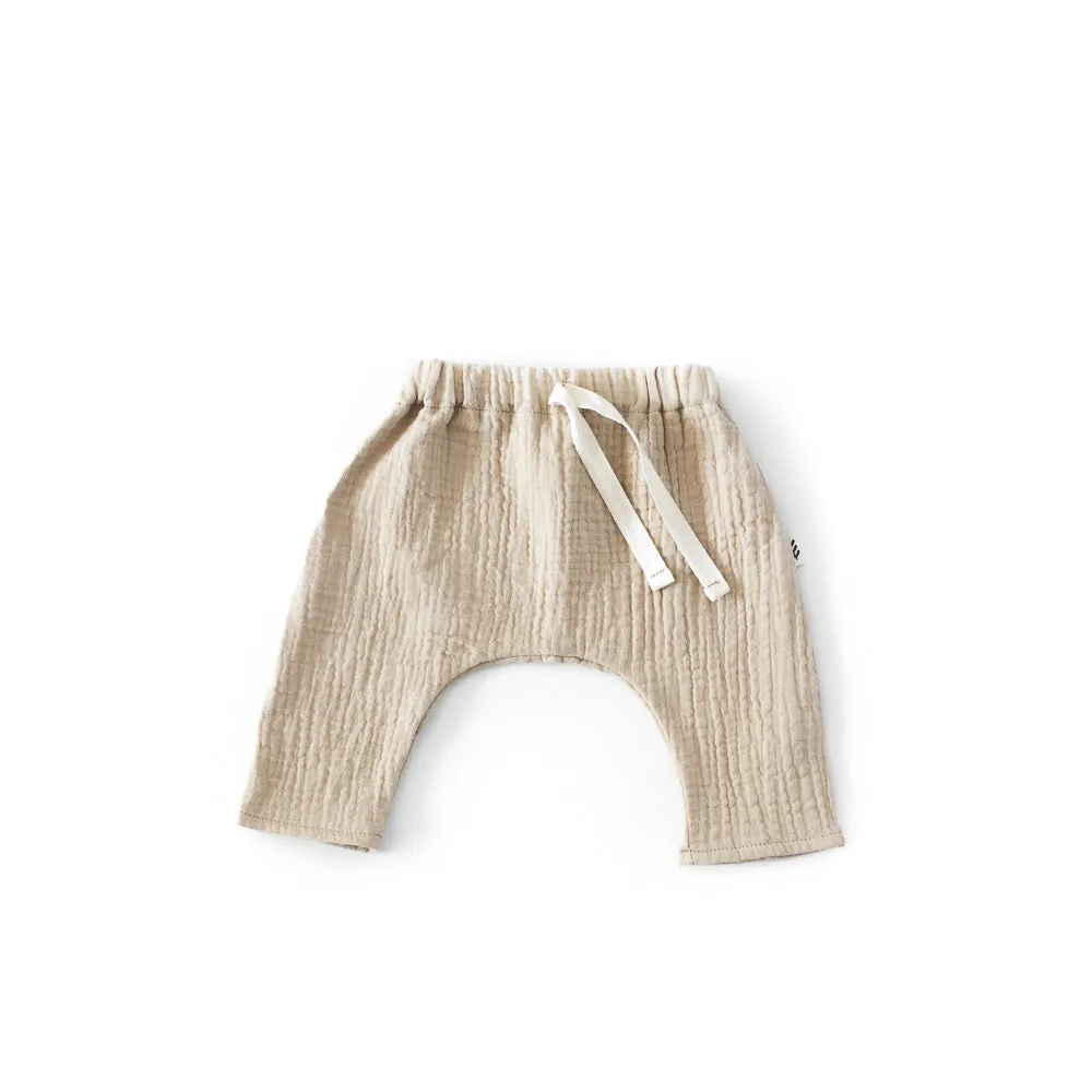 Harem Muslin Pants - Shortbread