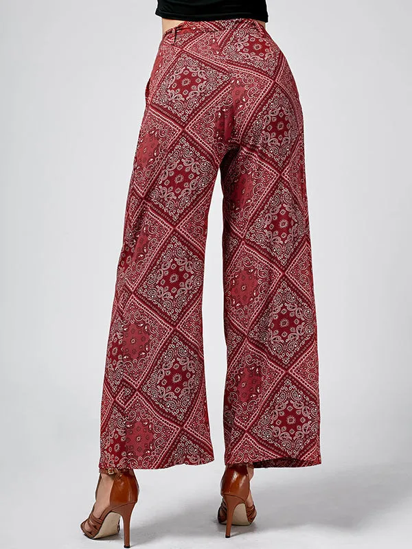 High Waist Loose Ethnic Style Casual Trousers