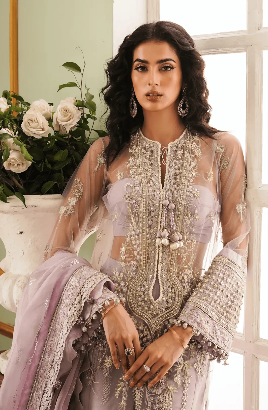 Indian Wedding Dress in Kameez Trouser Dupatta Style