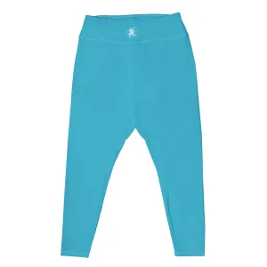 IR Plus Size Leggings Summer Sky Blue with waist logo