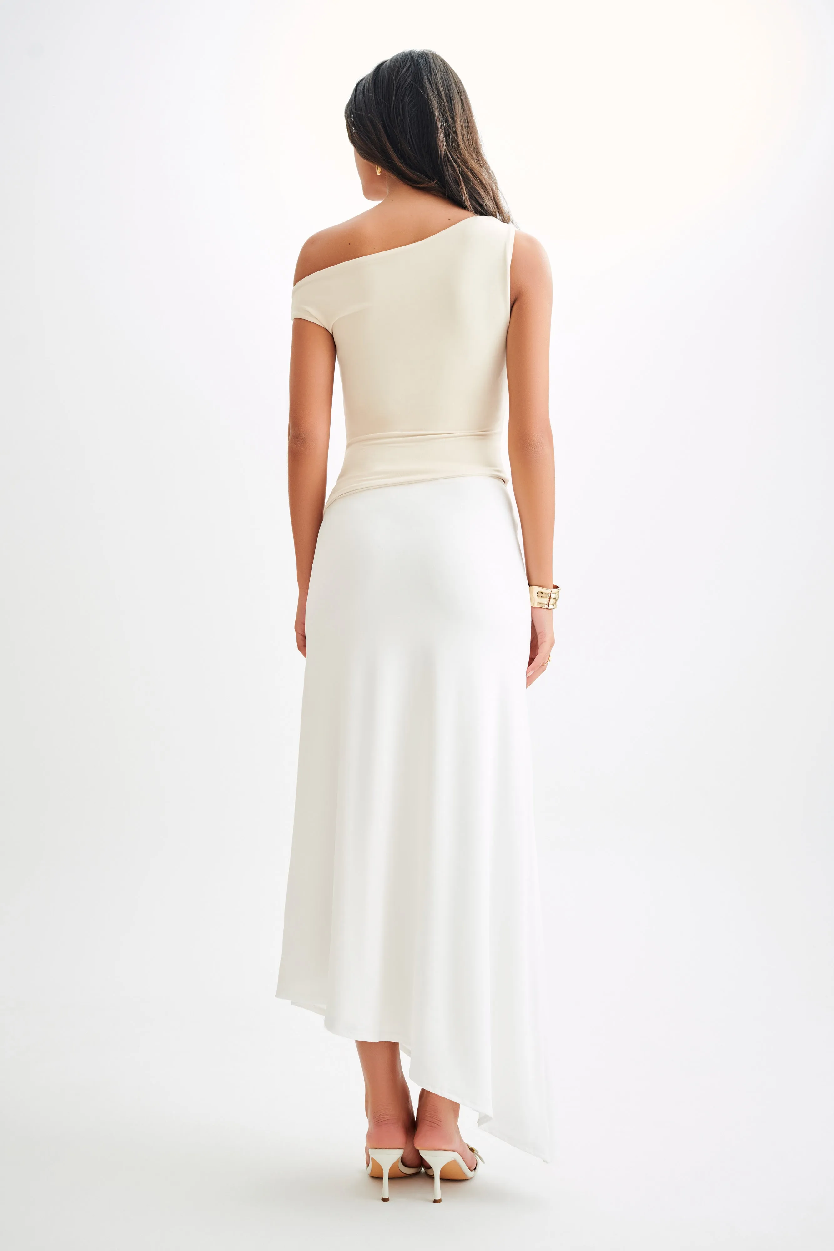 Irving Off Shoulder Slinky Top - Ivory