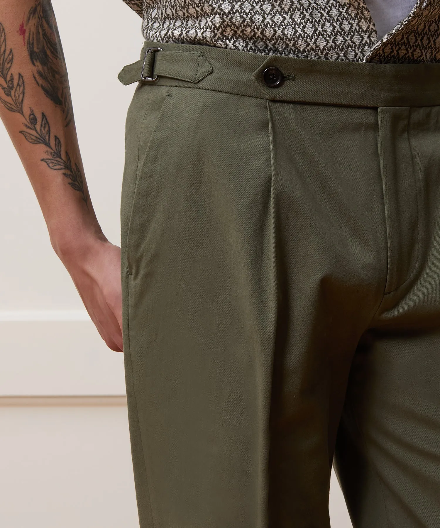 Italian Cotton Side Tab Trouser