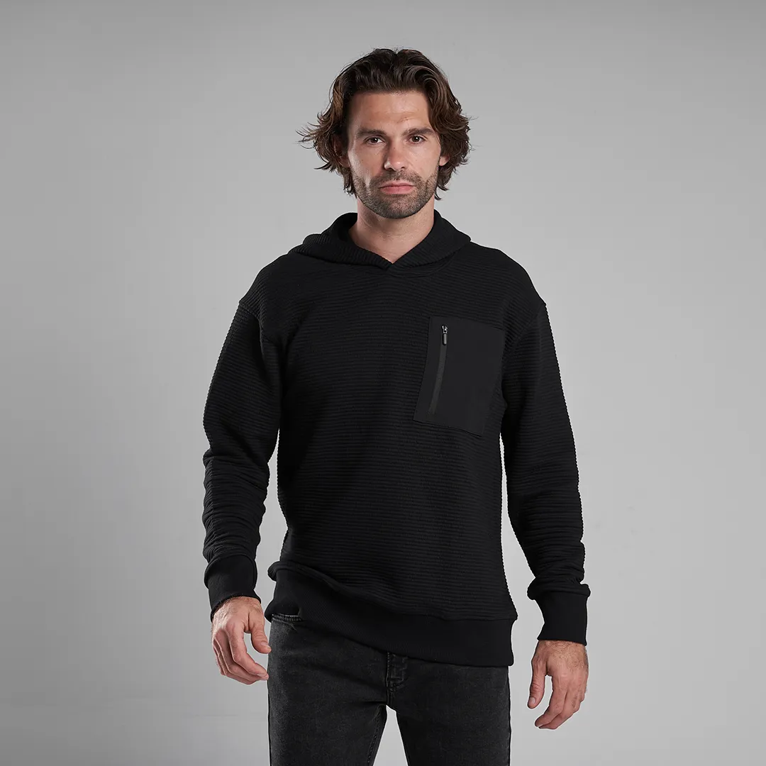 Jacquard textured Hoodie - Relaxed Fit - heavyweight