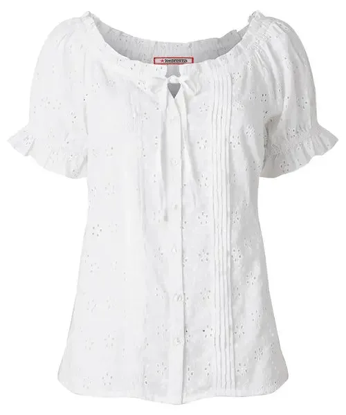 Joe Browns 10 White Beautiful Broderie Top - WA415A