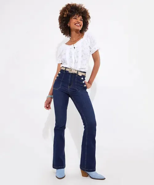 Joe Browns 10 White Beautiful Broderie Top - WA415A